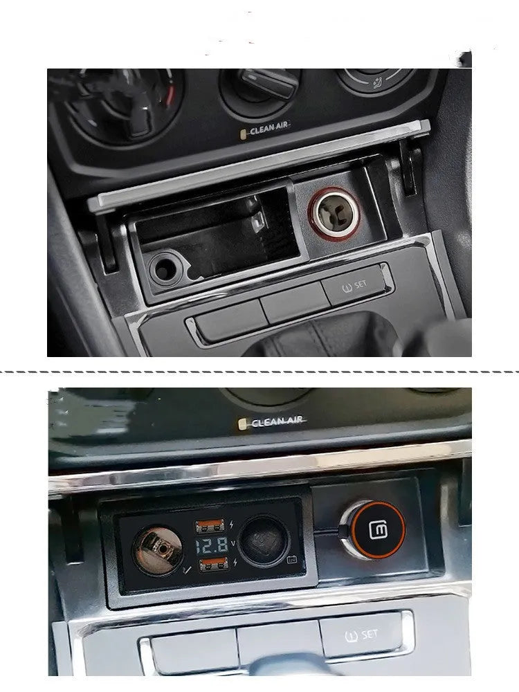 Volkswagen Lavida Polo Weiling car charger with QC3.0 fast charge and cigarette lighter connection