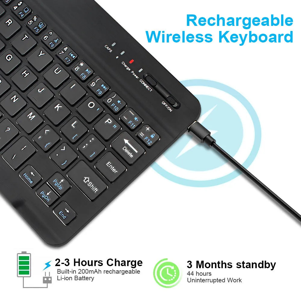 Black or white mini Bluetooth wireless keyboard for 7 9 or 10 inch tablets