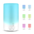 White ultrasonic aromatherapy diffuser, 125ml capacity, 7 colour LED lights, USB powered, 75 x 130mm