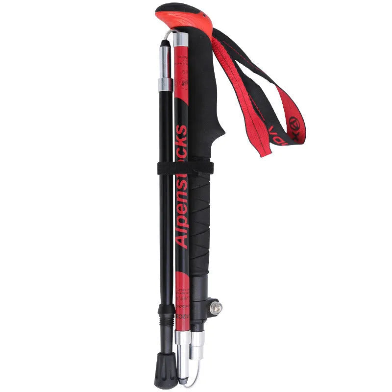 XINDA ultralight carbon fibre trekking poles with EVA handle and tungsten steel tip on a hiking trail