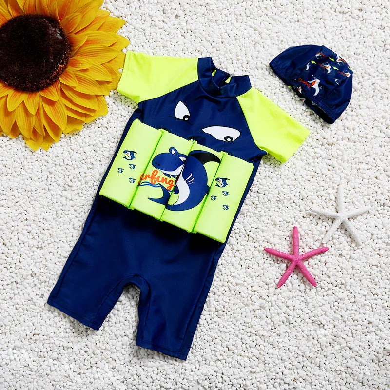 Children's one-piece buoyancy swimsuit with Korean style pattern for swimming pool education