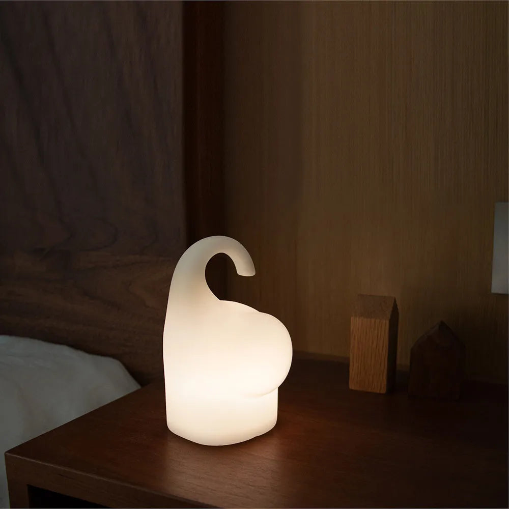 DOMI elephant night light with warm white LED illumination for bedroom use