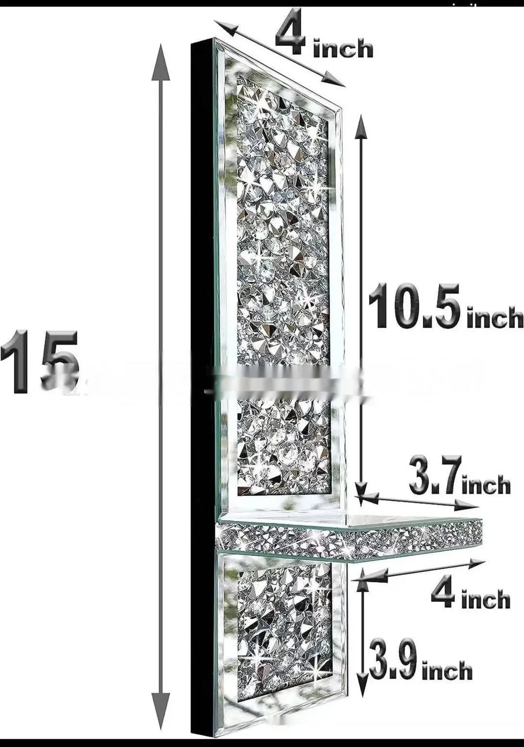 Pair of silver mirror glass candle holders with wall hanging design for modern living rooms