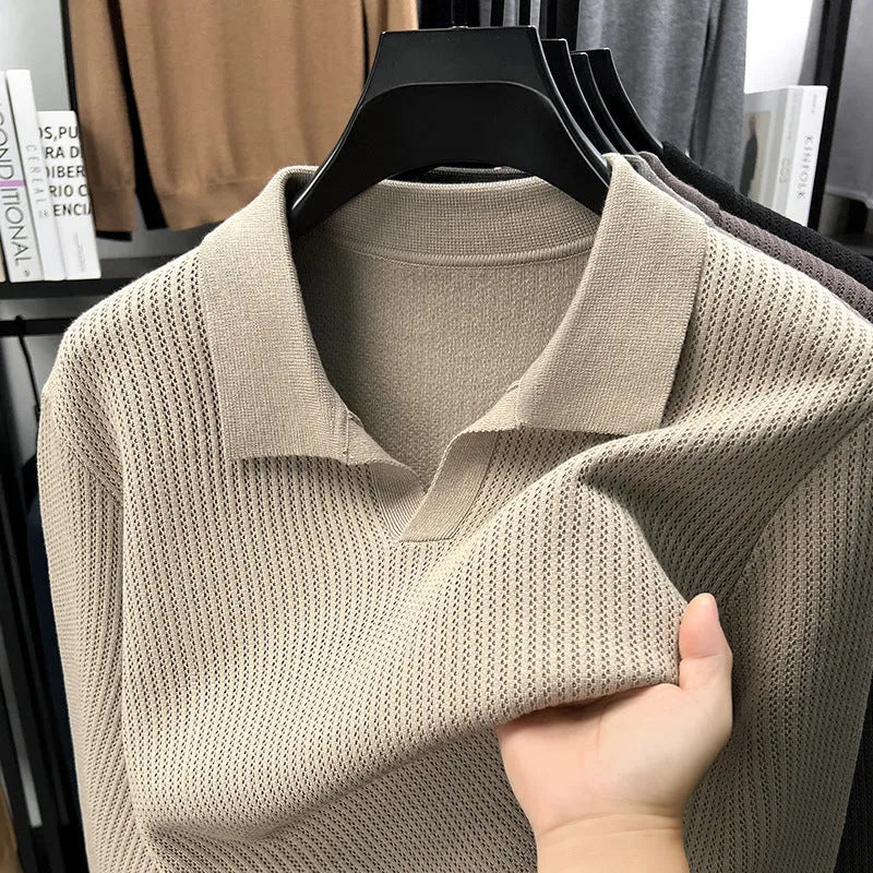 Men's loose fit casual pullover sweater in green colour showing front view