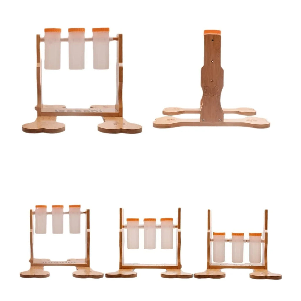 Wooden dog puzzle toy interactive snack dispenser feeder 31x30x20cm pet enrichment activity