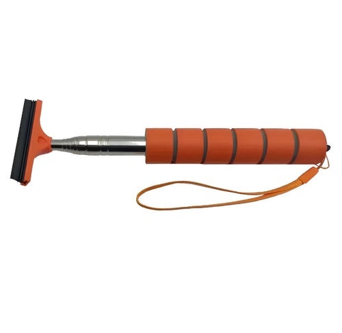 Retractable stainless steel car wiper extended to 100cm with rubber blade, shown in multiple colour options.