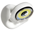 White Atomic Angel induction lamp made of ABS plastic on a plain background