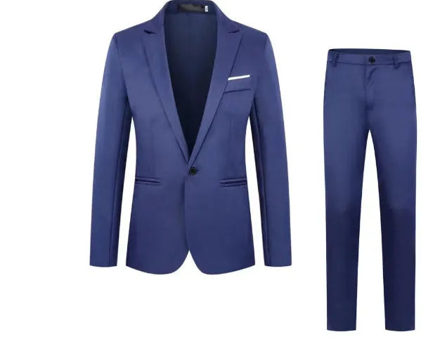 Men's loose-fit wedding suit jacket in acetate fibre, shown in multiple colours including black, grey, and wine red.