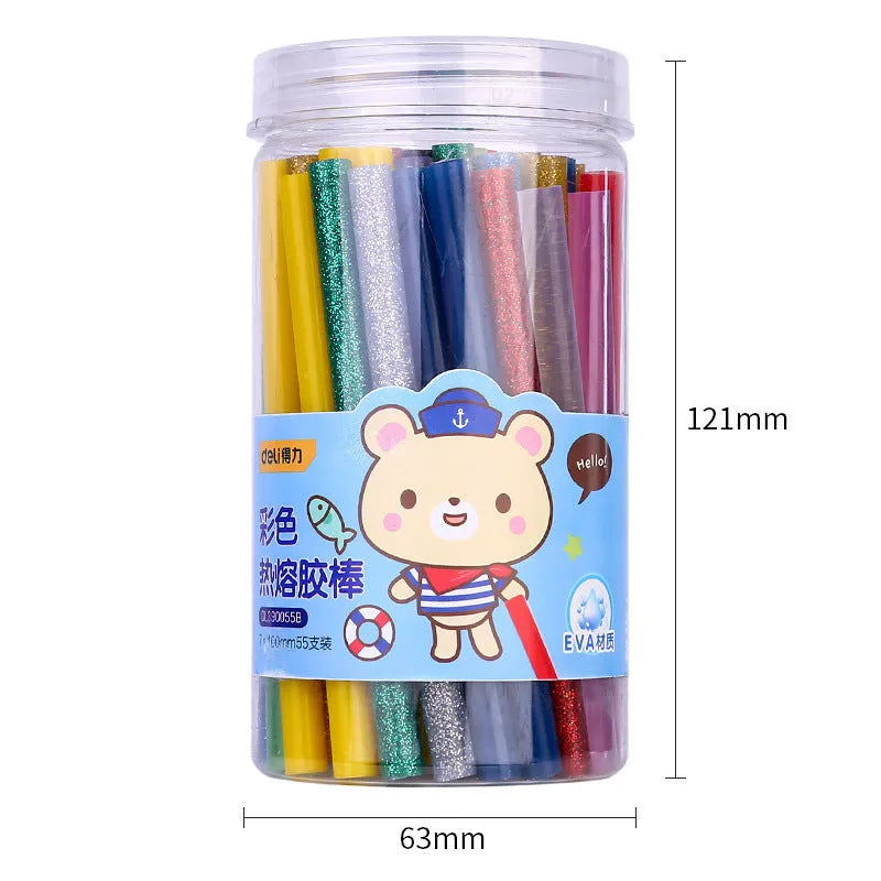 55 transparent hot melt glue sticks in pack with 7mm diameter for glue gun refills