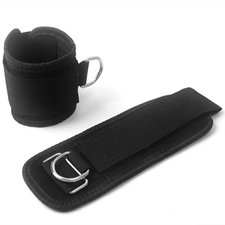 Black taekwondo leg training pull rope set for explosive kicking force development.