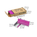 Box of 1000 metal office staples in black purple rose gold and rose red colours