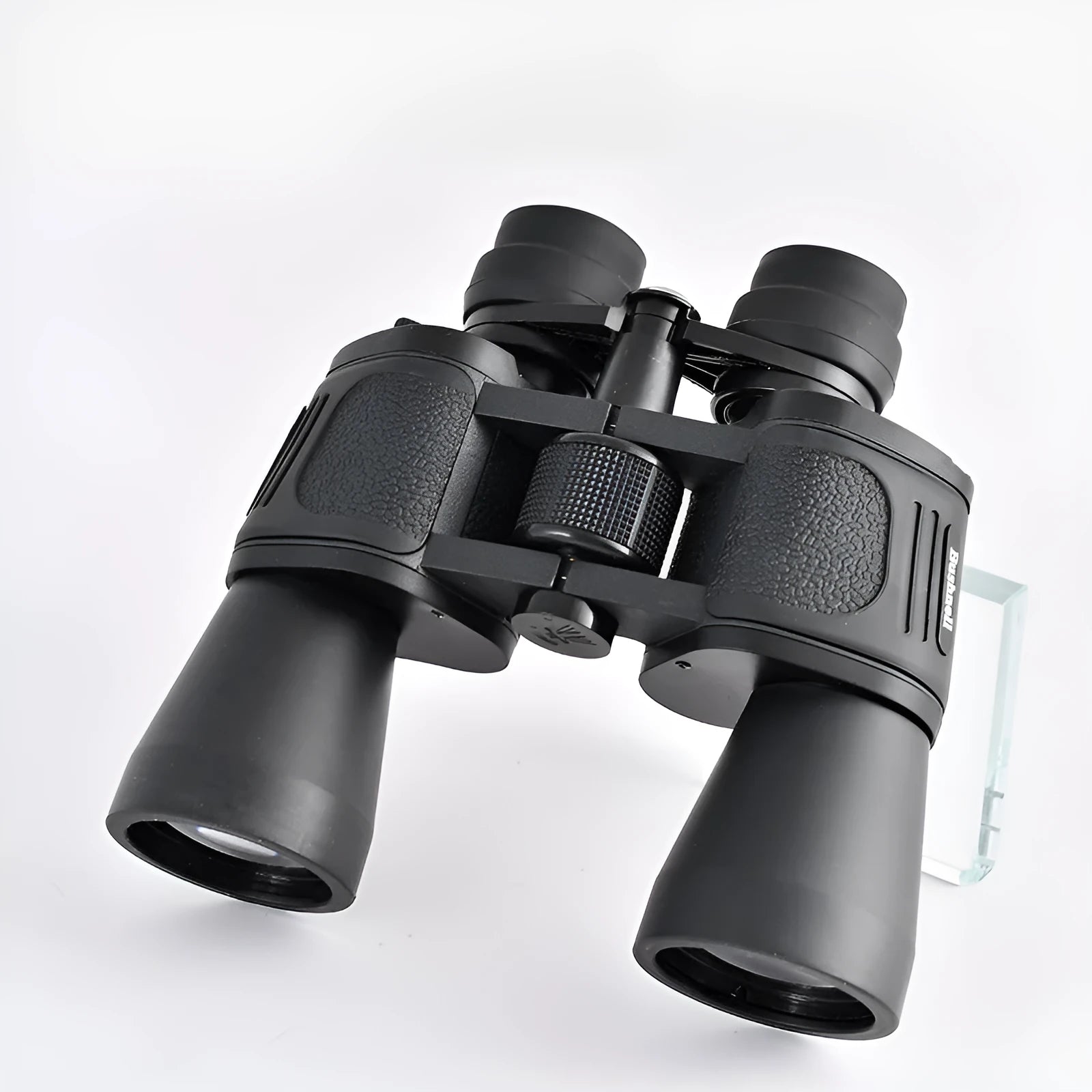 Outdoor telescope binoculars with continuous zoom, shown in a double barrel design.