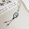 Guofeng Chinese style pendant keychain with floral bead design in Fan colour theme.