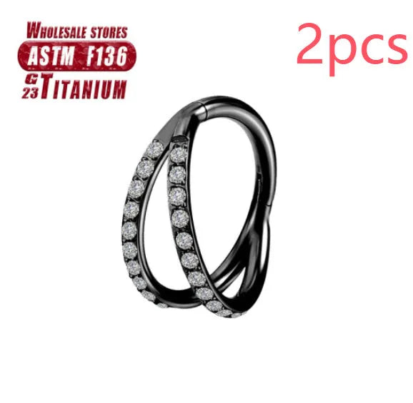 F136 titanium alloy fork nose ring body jewellery in multiple colours and sizes