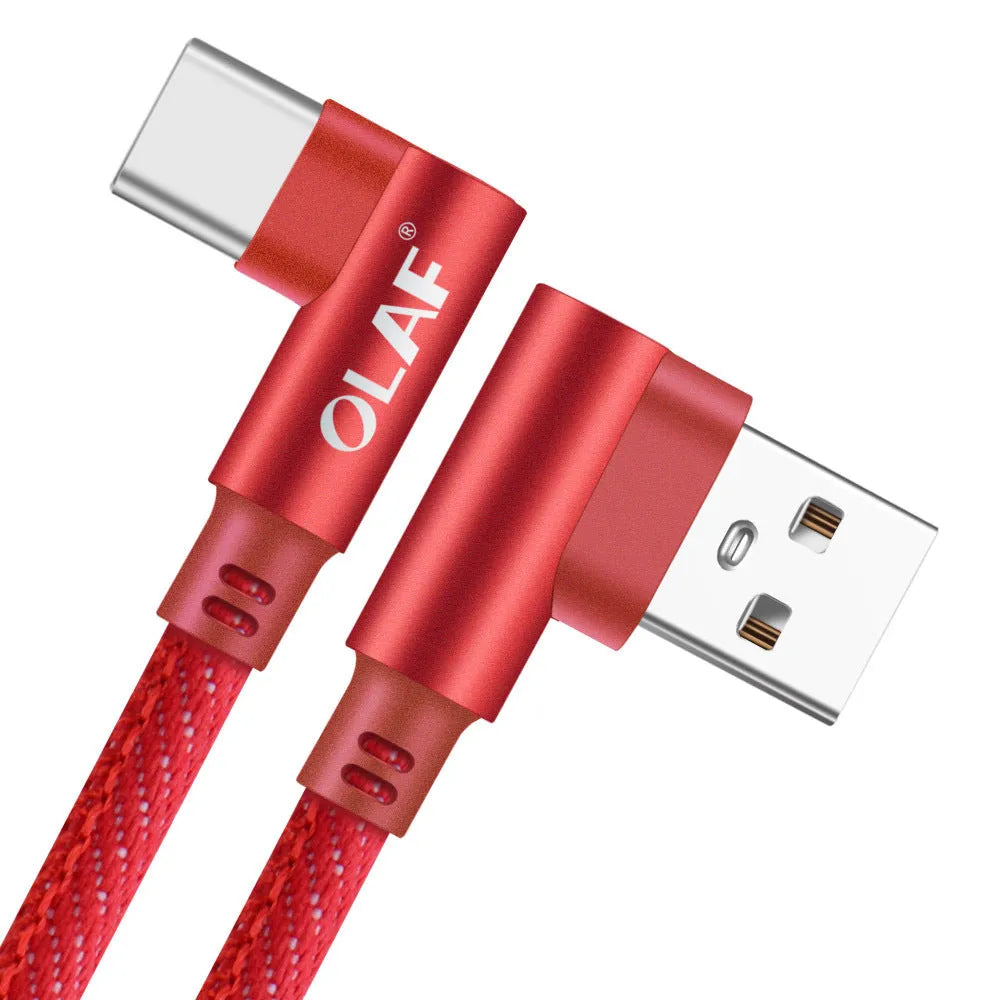 Fast charging USB cable with aluminium alloy connectors, available in Android and Type-C types and multiple colours.