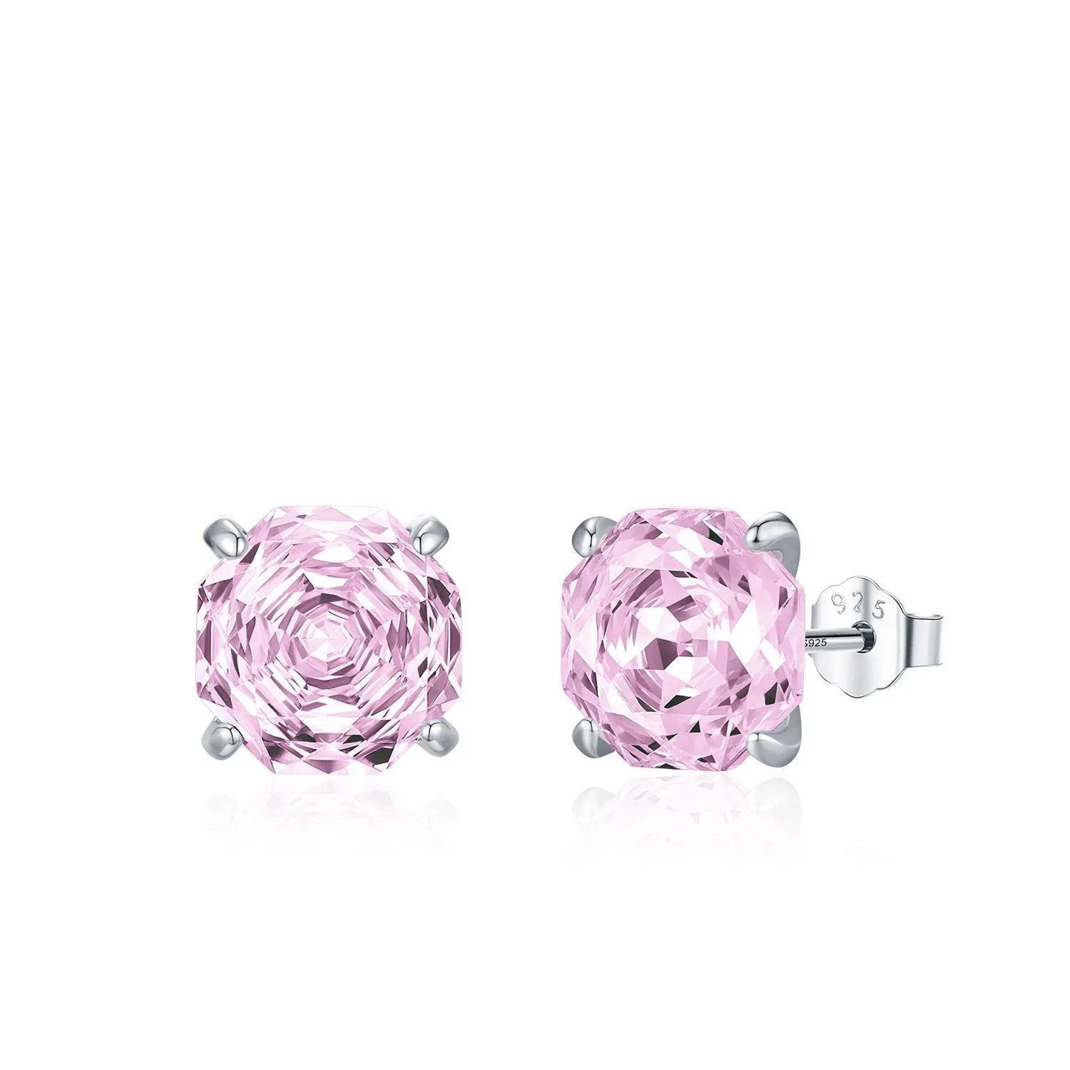 S925 sterling silver rose stud earrings for women in flower shape with 6mm or 8mm size options