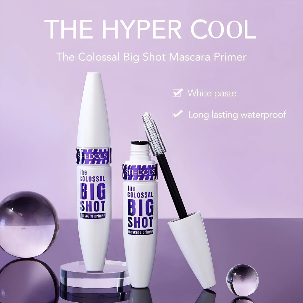 10ML white waterproof mascara with sweat-proof and quick-drying properties for curling and thickening lashes