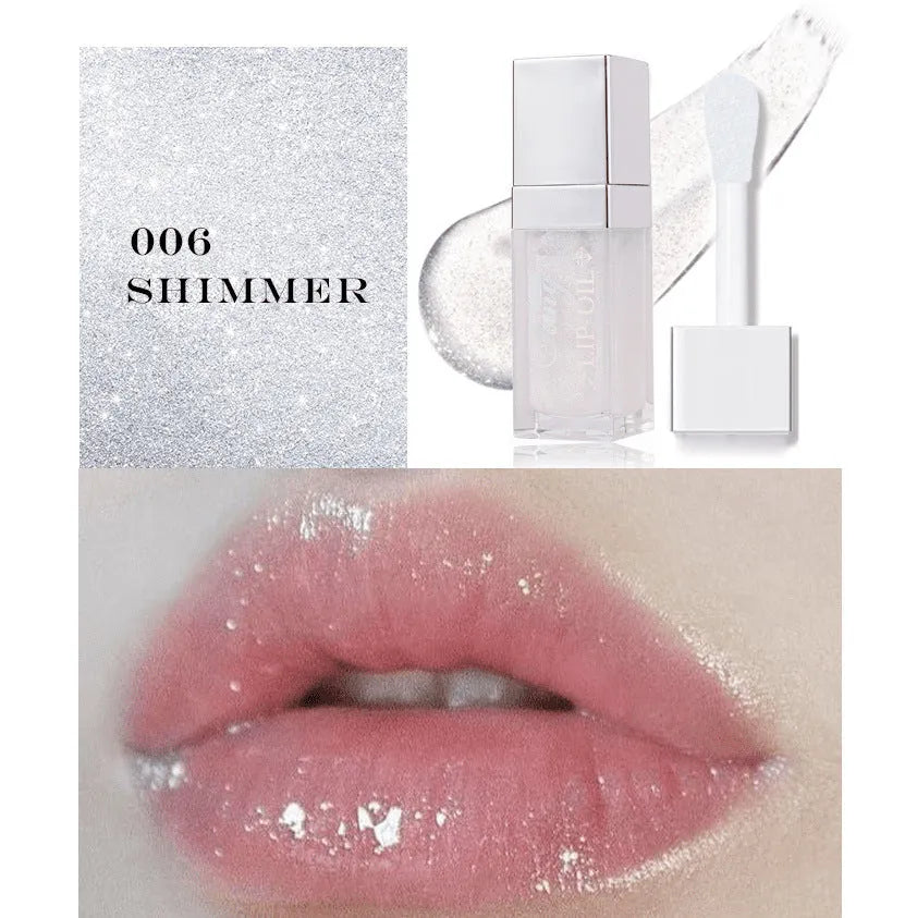 Five tubes of bright lip gloss mint lipstick in shades 001, 006, 007, 012, and 015.