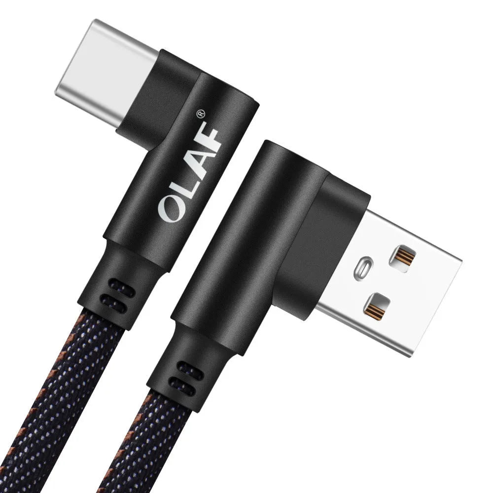 Fast charging USB cable with aluminium alloy connectors, available in Android and Type-C types and multiple colours.