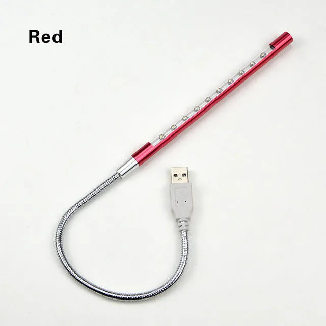 Spiral aluminium USB LED desk lamp in black silver gold blue purple red colours