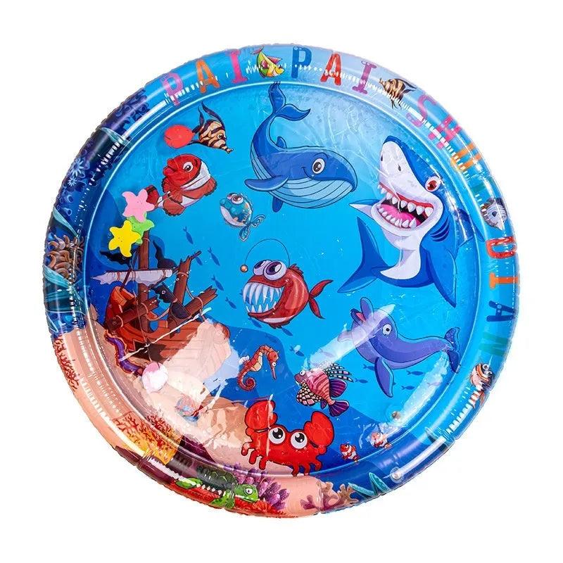PVC inflatable pet water cooling mat in aquatic designs for dogs and cats