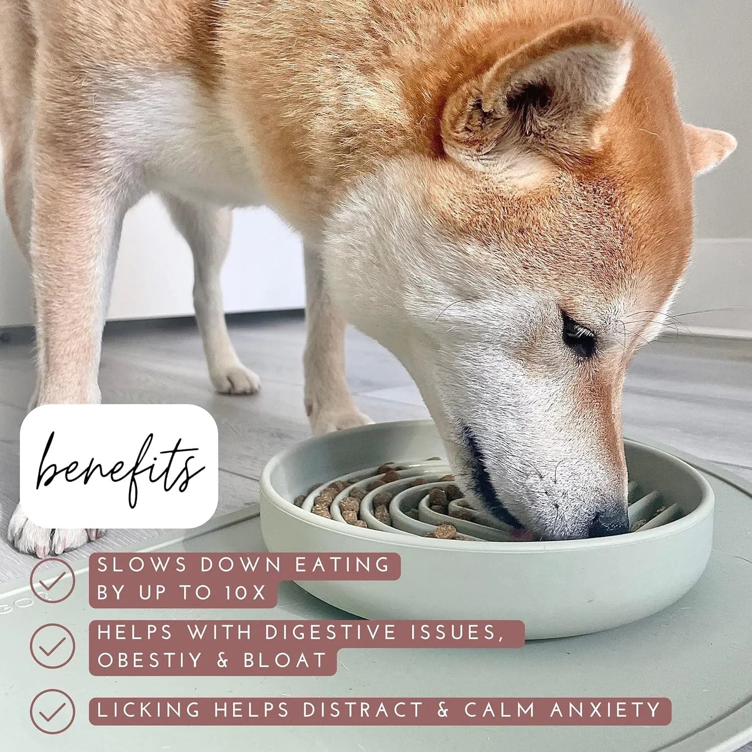 Slowdown Bowl silicone slow feeder dog bowl with ridge design in beige colour