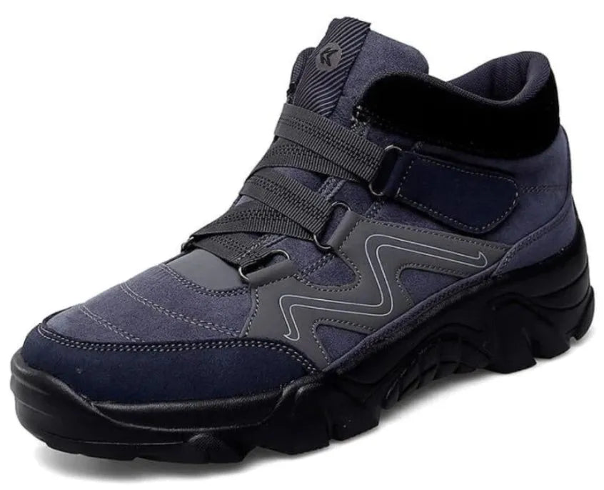 Men's suede casual shoes in black, blue, brown, and dark grey colours, sizes 39 to 49