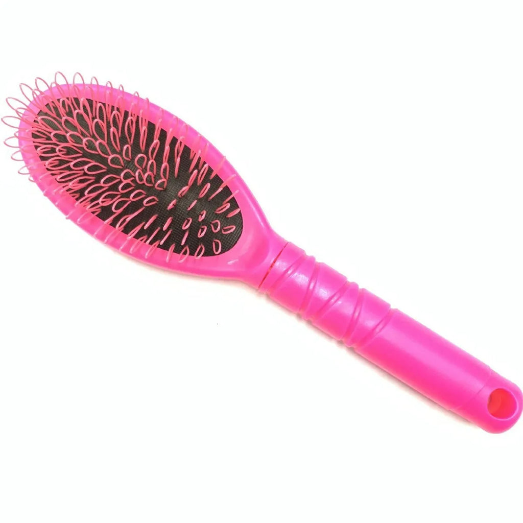 Black or pink plastic ring tooth hair extension comb with airbag cushion measuring 22x6cm