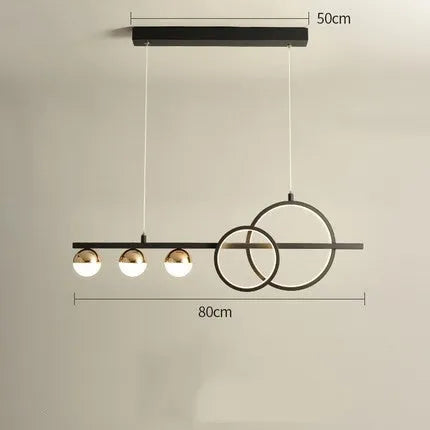 Rectangular aluminium ceiling light in black or gold finish with remote dimming, shown in 80cm, 95cm, and 120cm sizes.