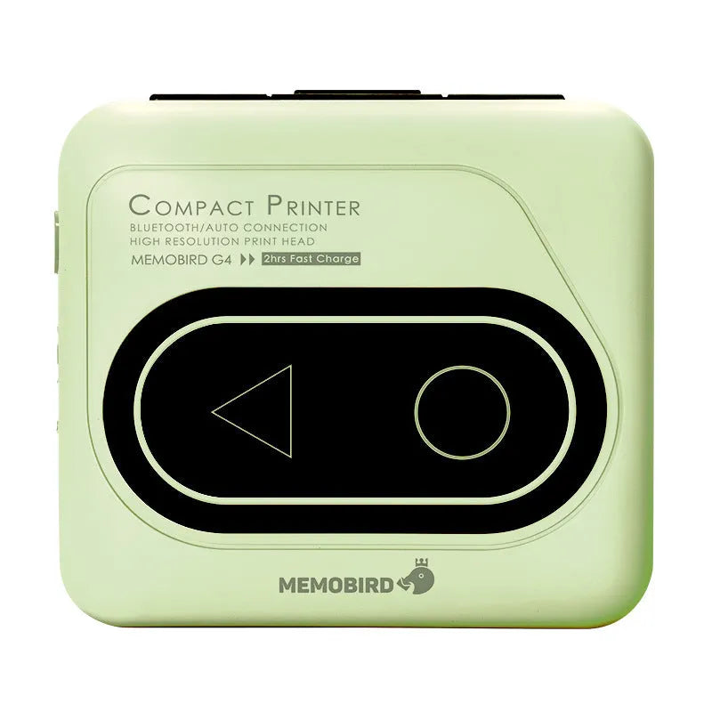 Compact Avocado Green Bluetooth mini thermal printer for mobile phone photo and text printing