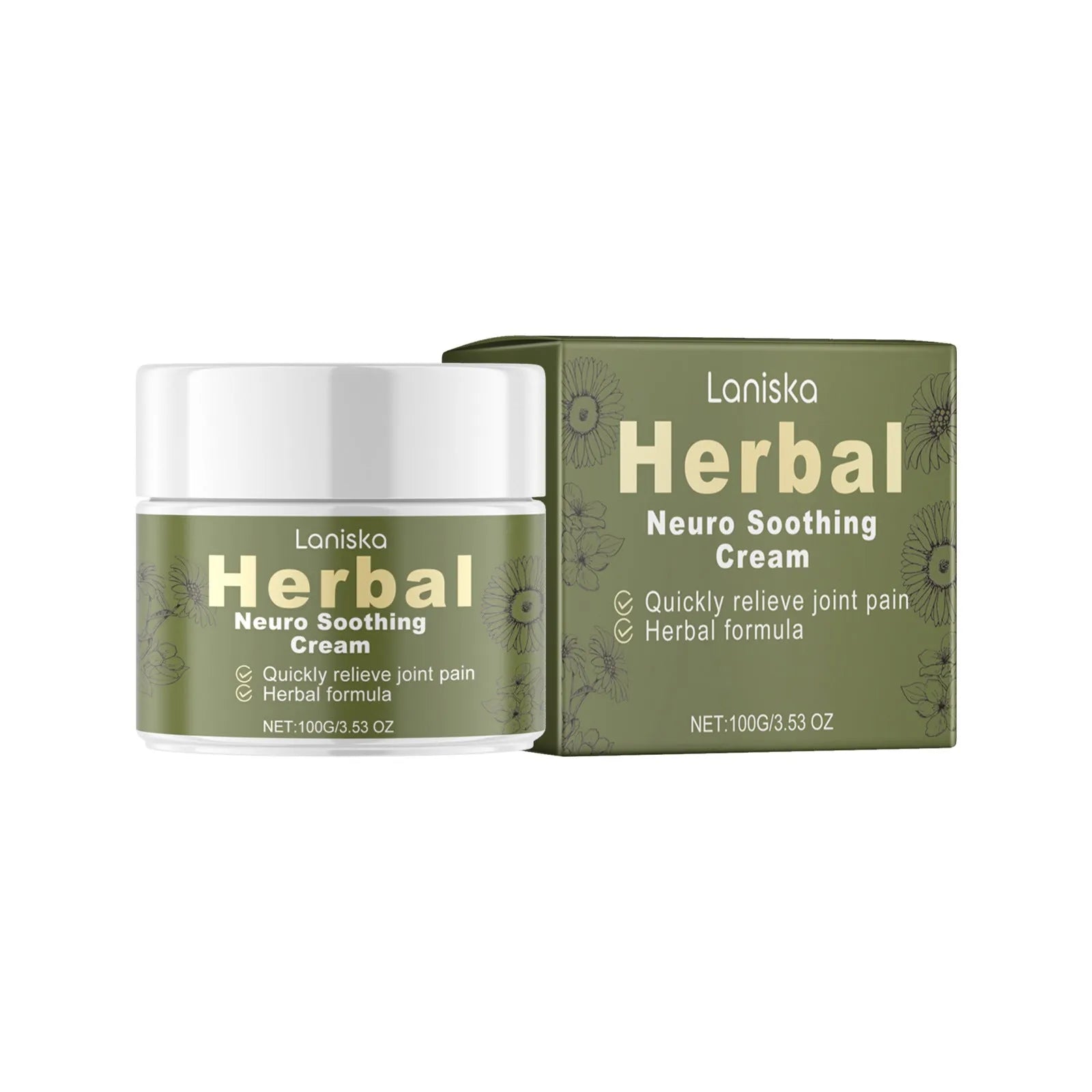 100g tube of body care cream with arnica, pepper, and mugwort root extracts.