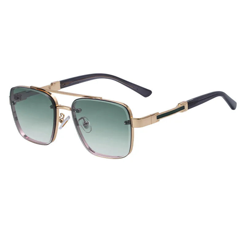 Men's vintage sunglasses with PC lenses in multiple colour options including gradient blue and gun gray gray green