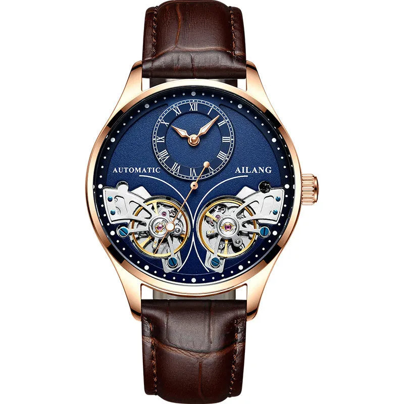 Seiko automatic men's watch with titanium case, tourbillon and moon phase complications on round face