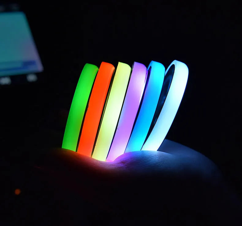 LED light-up car cup holder coaster with multicolour illumination in vehicle