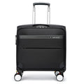 Black 18-inch Oxford cloth boarding suitcase with universal wheels and retractable handle