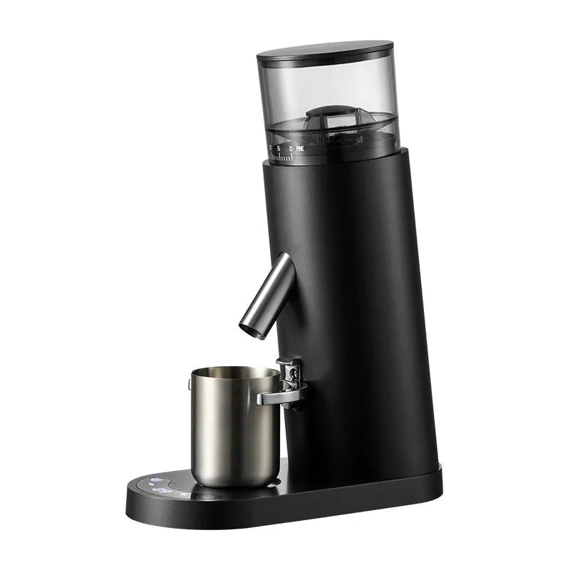 Electric coffee grinder machine with stainless steel body and 0.5L reservoir in retro beige design