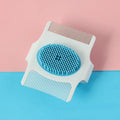 Blue and green multifunctional pet comb grooming tool with hair removal, massage, and flea removal functions