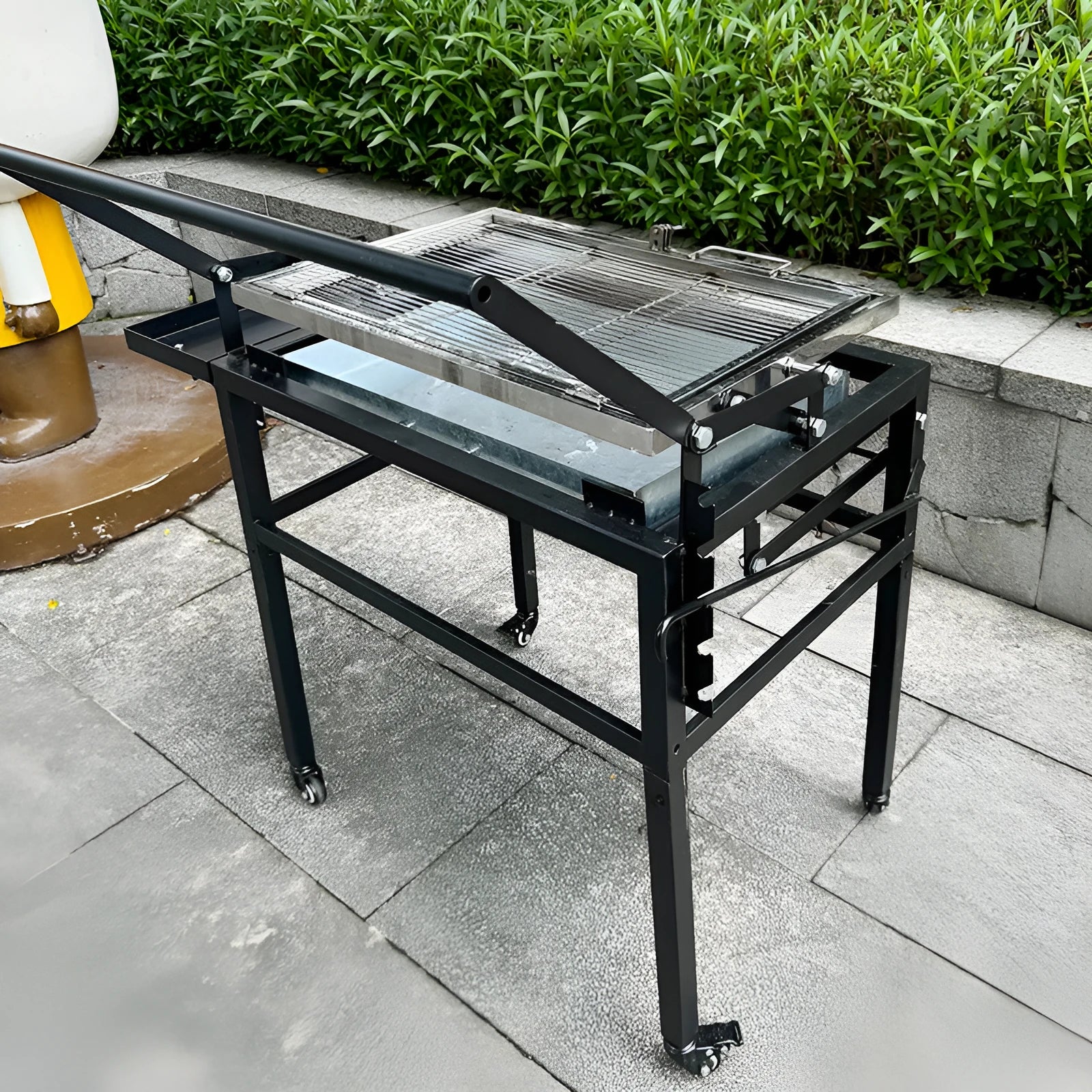 Flip BBQ stove charcoal grill with large oven style and foldable detachable design for outdoor cooking
