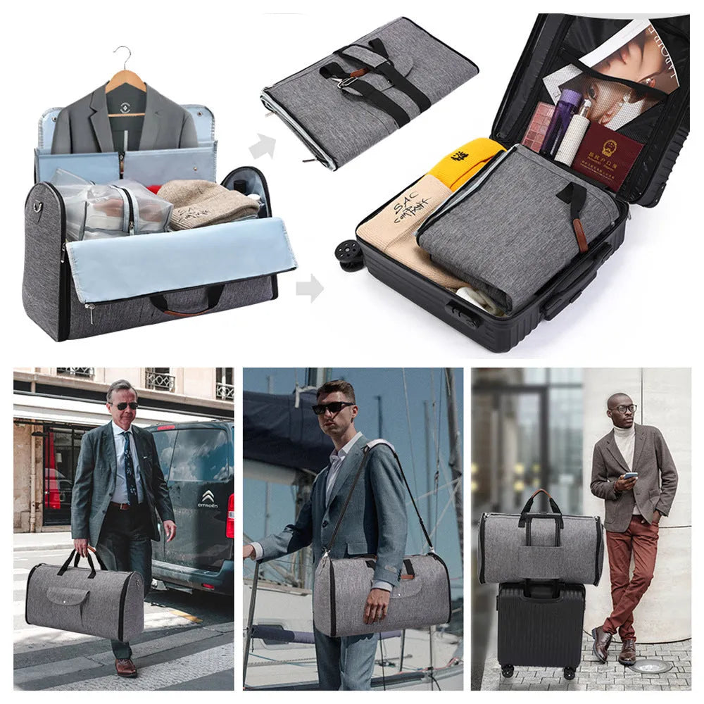 Folding duffel bag in Oxford cloth with 36-55L capacity for travel and workouts
