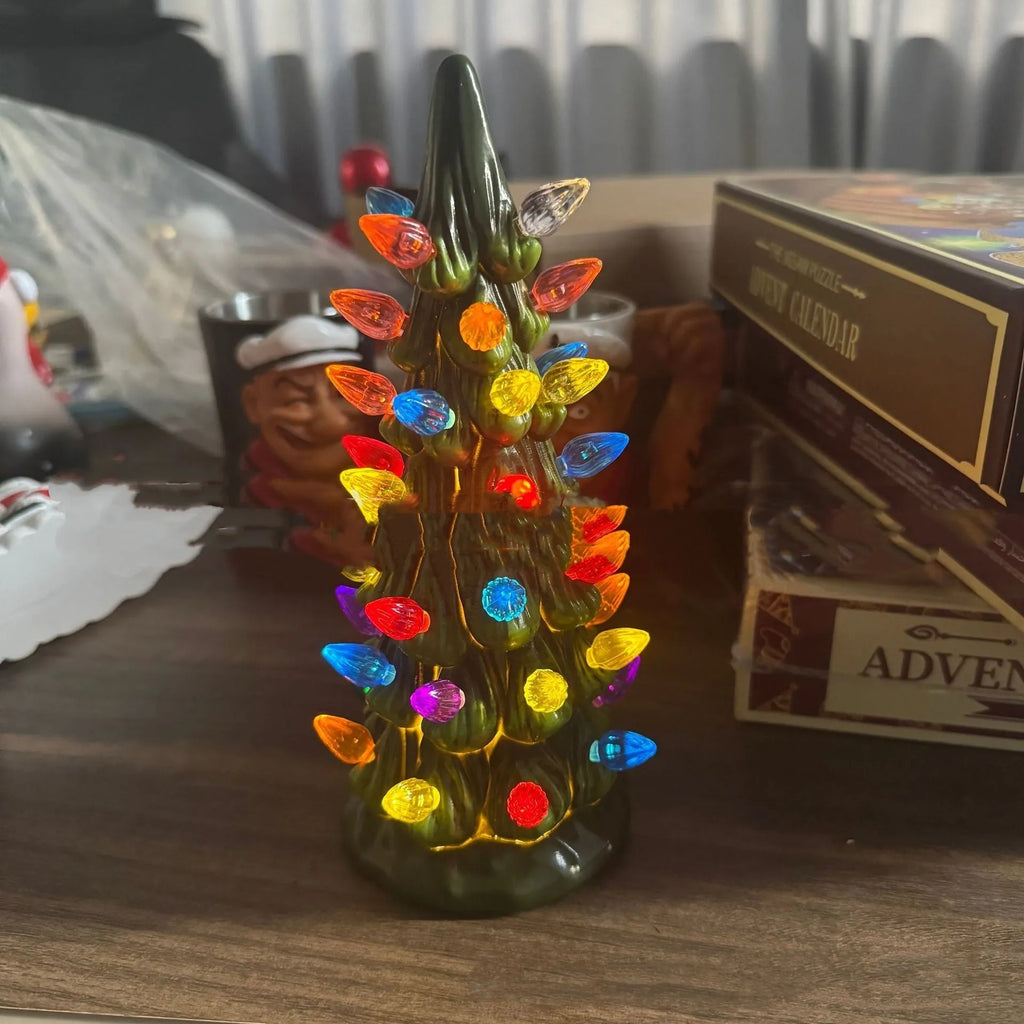 Resin Christmas tree decoration lights in European style with colour or warm light options