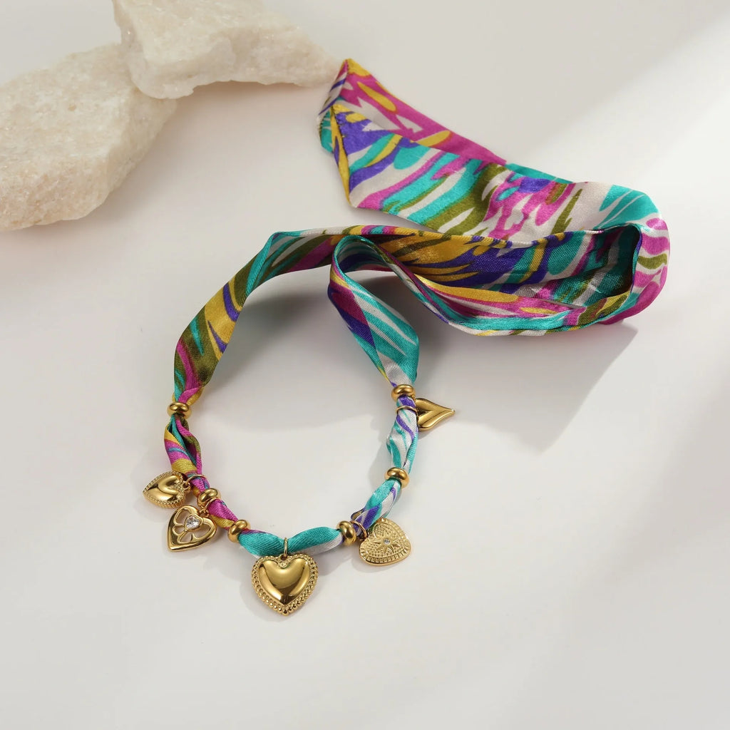 18K gold plated geometric pendant necklace and bracelet set on adjustable 41-50cm stainless steel chain