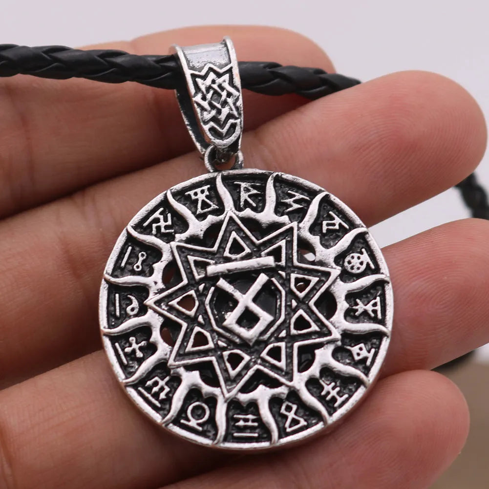 Lunavin ODing logo necklace with Nordic myth pendant on snake bones chain