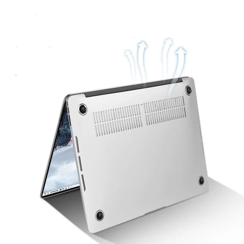 Transparent and black PC protective shell cases for MacBook Pro 14.2 and 16.2 inch laptops