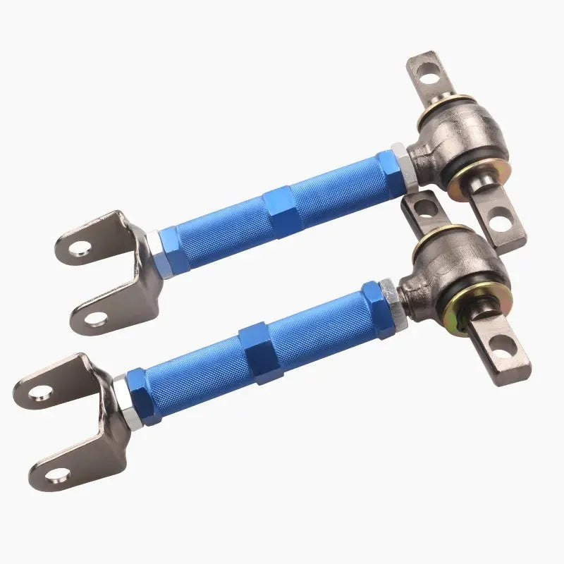 Blue aluminium alloy rear wheel recliner ES bone kit for Honda Civic EP3 suspension modification.