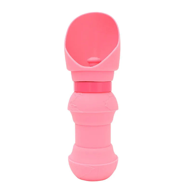 A folded flat and an unfolded silicone pet travel bowl showing its collapsible design.