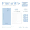 Embossed simple visual meter book notebook showing available blue, grey, purple, white, and protective cover colours.