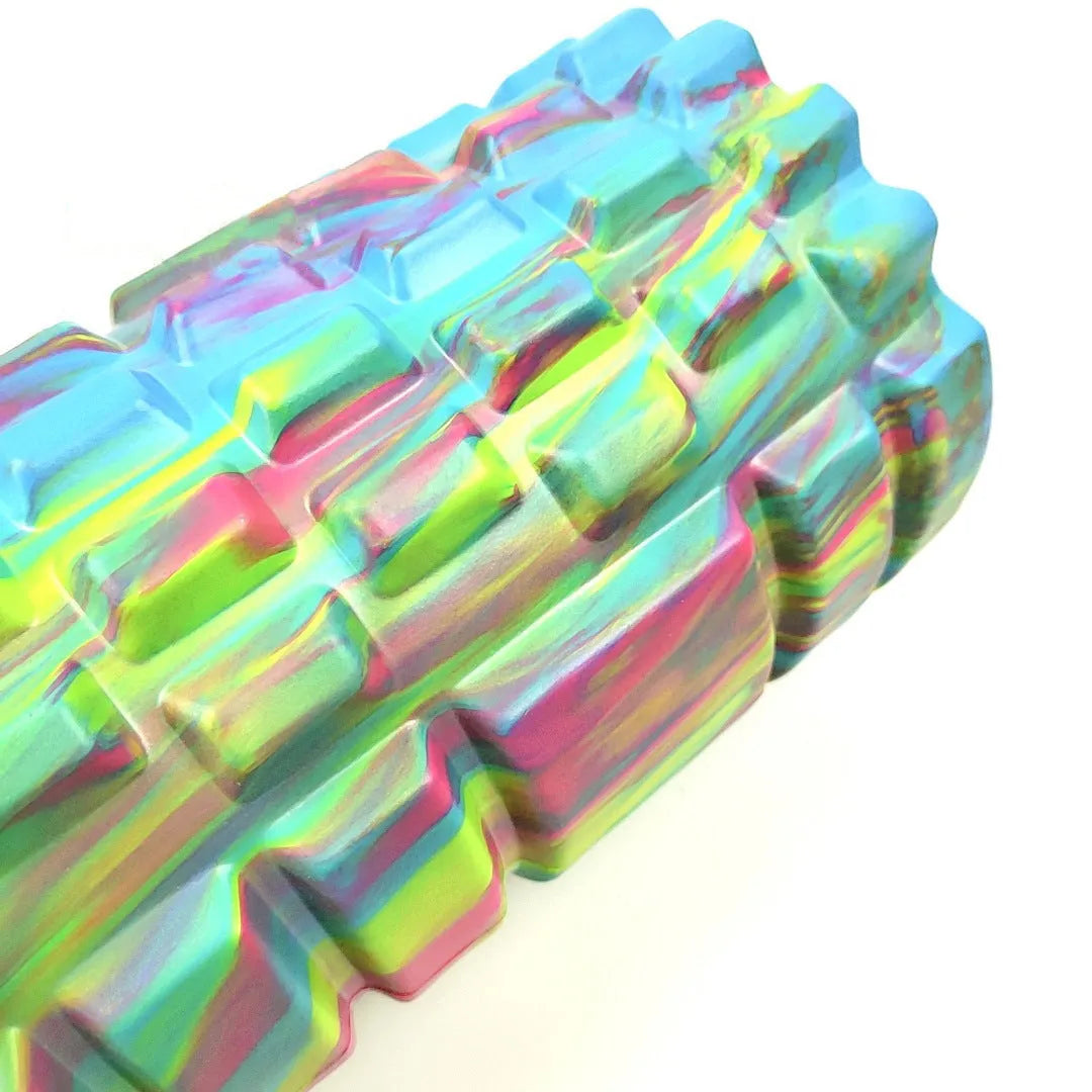 33cm camouflage pattern EVA foam roller in blue green yellow colour variation