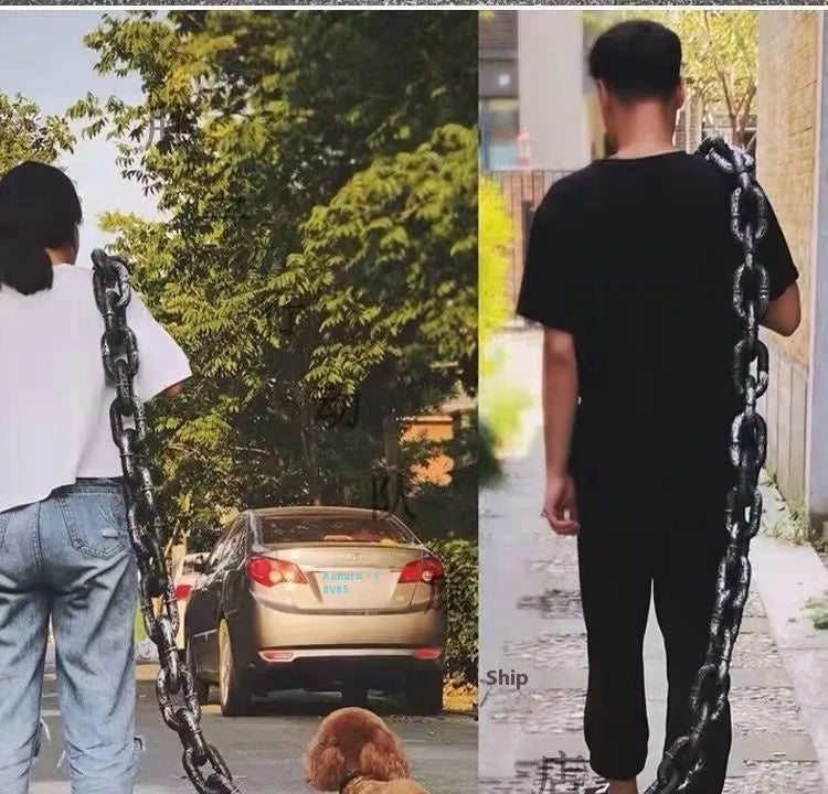 PP plastic dog leash prop in bronze, antique silver, and black colour options for video production.
