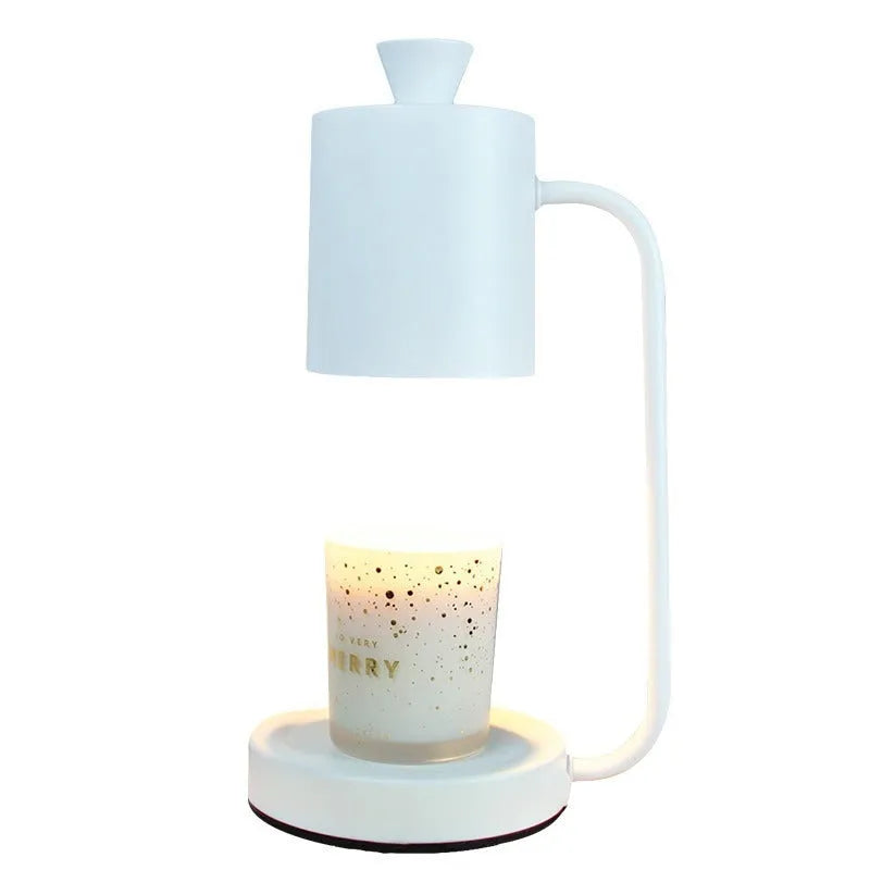 European design aromatherapy melting wax lamp with dimmer switch in white or yellow finish