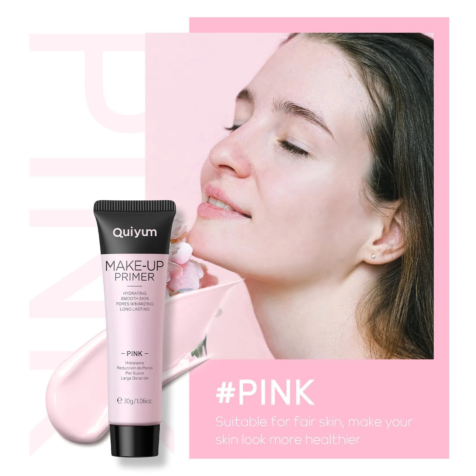 30g colour-correcting makeup primer in green, pink and purple shades
